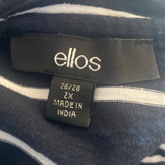 Ellos Midi Dress A Line Womens Plus Size 2X Blue White Stripe Nautical Cotton - Picture 5 of 14